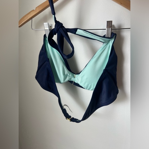 Victoria’s Secret Navy Blue Swim Suit Bikini Halter Top XL Removable Pads - Picture 5 of 6